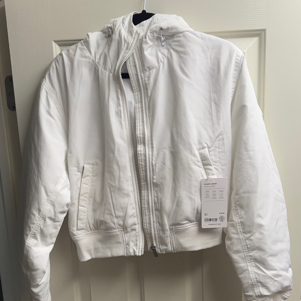 Athleta Hooded White Puffer Jacket
